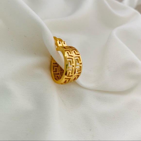 Greek Style Earrings, Small Greek Hoops - Picture 7 of 14